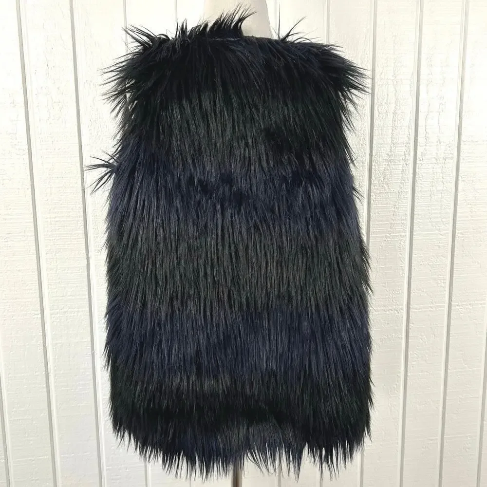 Romeo & Juliet Faux Fur Vest Festival Boho Glam Women Small Black - Picture 8 of 8
